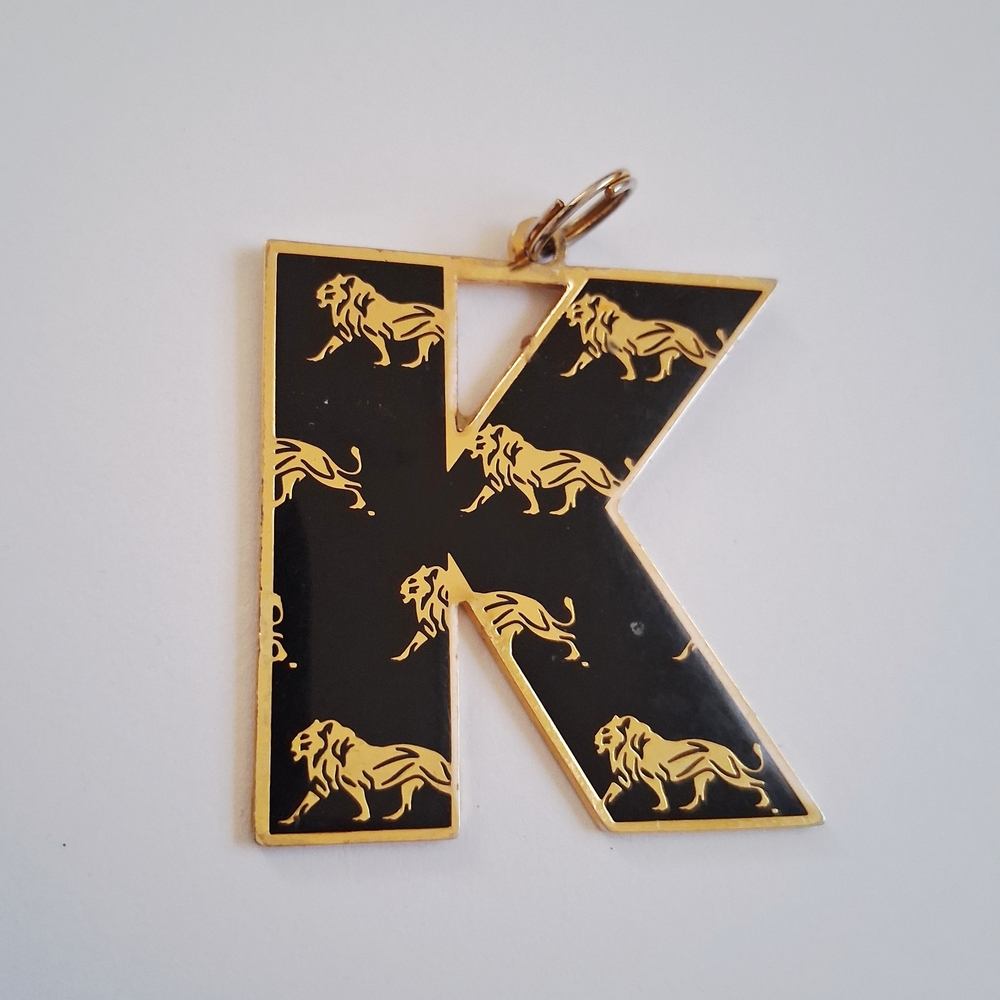 Trump Plaza Gold and Black Letter K Pendant